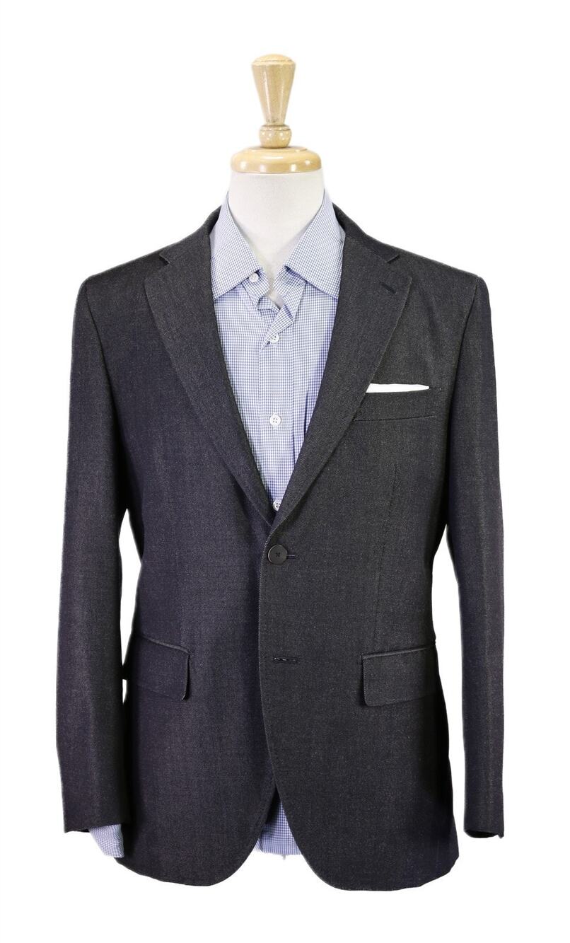 Paul Stuart Gray Twill Iridescent Wool 2-Btn Travel Blazer Jacket 38S
